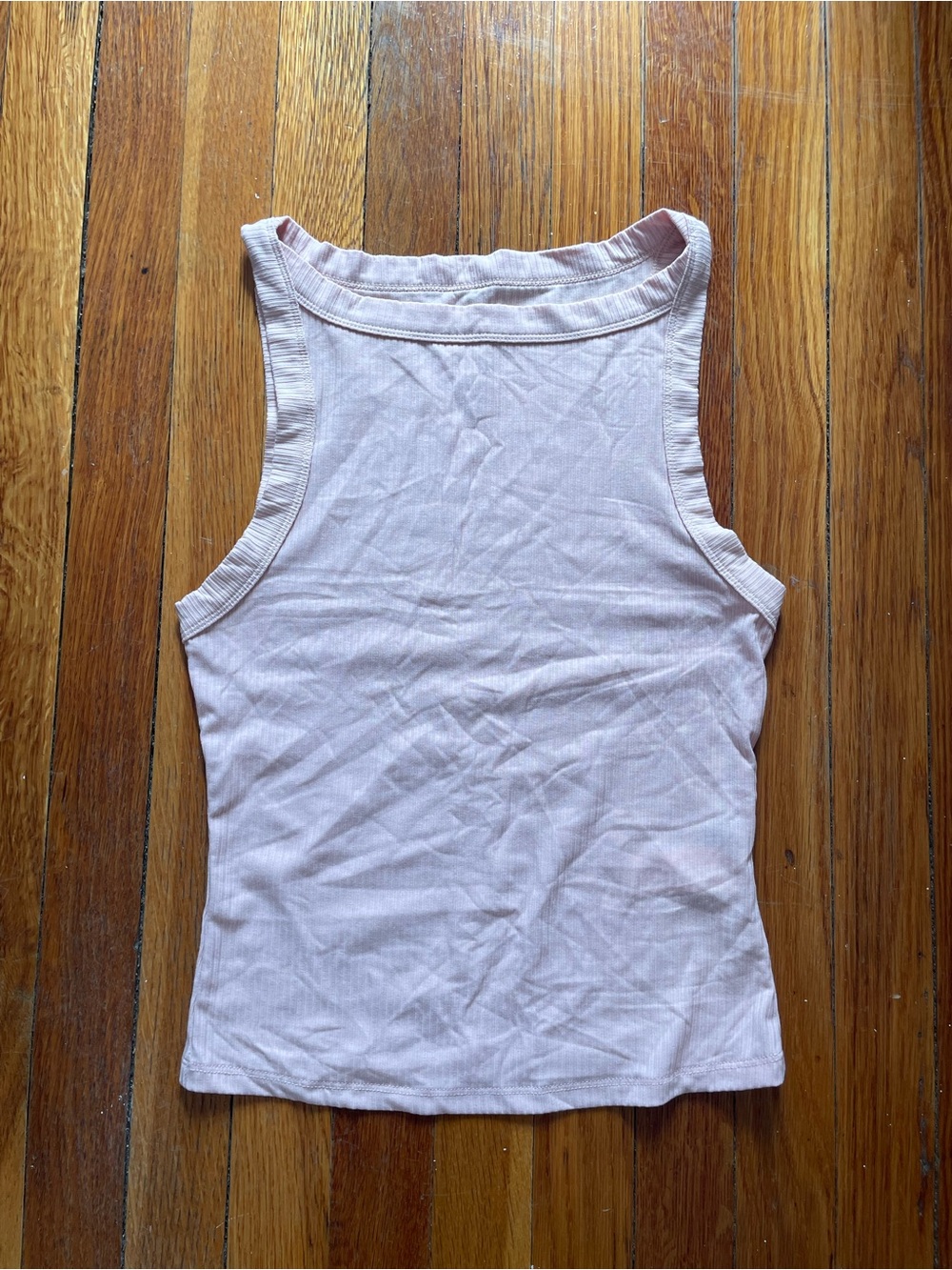 MOTF Light Pink Ribbed Tank Top - Sleeveless Crew Neck